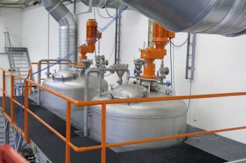 Modern chemical plant. Heavy industry